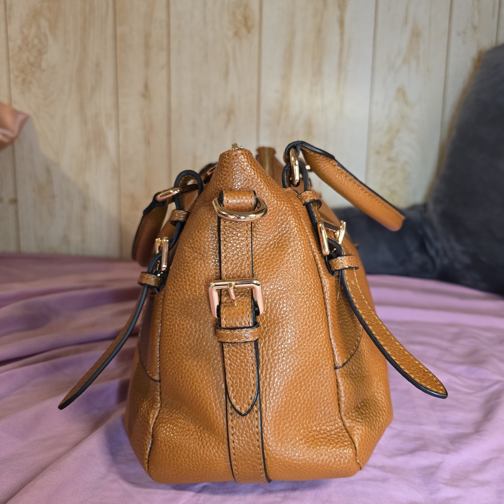 KATTEE Genuine Leather Bag Cognac Brown - Picture 4 of 8